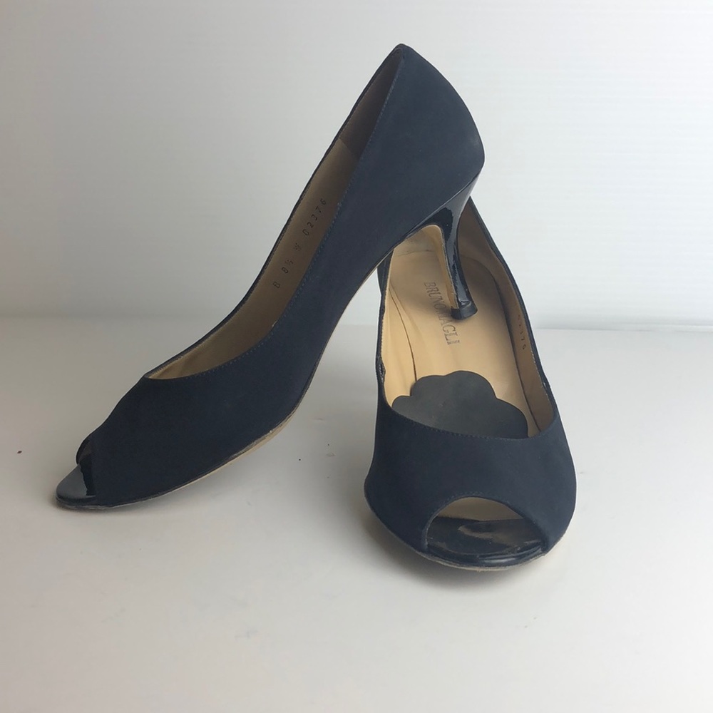 Black peep toe heels